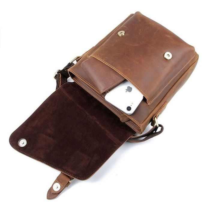 Сумка Vintage Шкіряна чоловіча Коричнева (20206) зображення 7