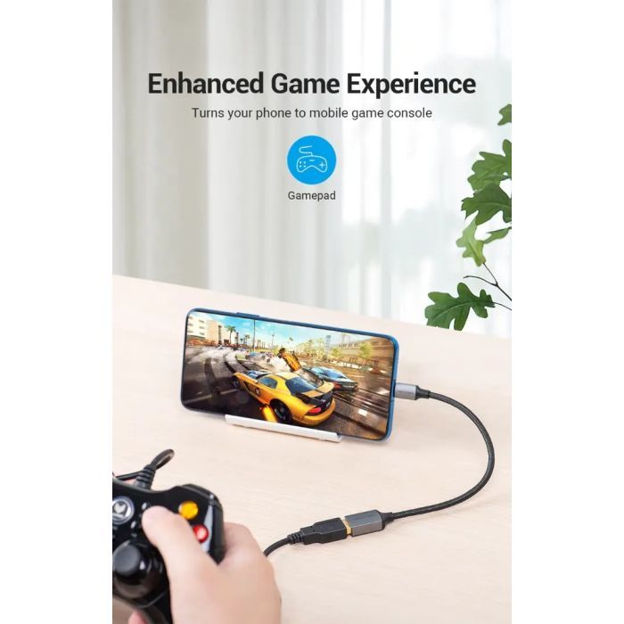 Перехідник USB 3.0 Type-C to USB AF (OTG) 0.15m Aluminum Alloy Vention (CCXHB) зображення 3