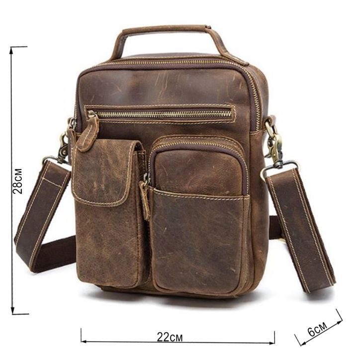 Сумка Vintage Crazy horse Коричневая (14692) изображение 3