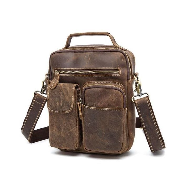 Сумка Vintage Crazy horse Коричневая (14692) изображение 5