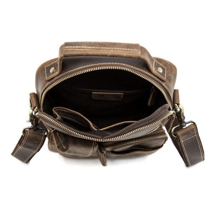 Сумка Vintage Crazy horse Коричневая (14692) изображение 7