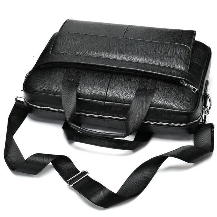 Сумка Vintage Кожаная Черная (14628) изображение 2