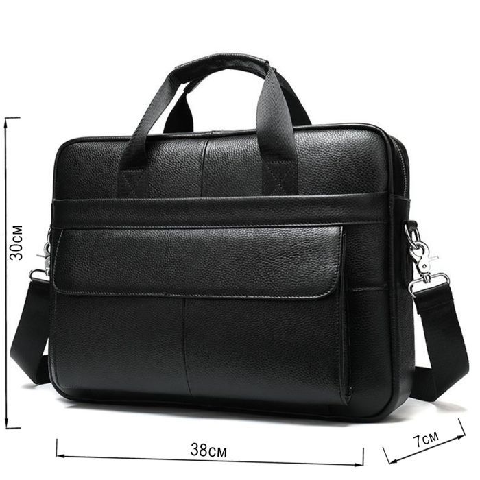 Сумка Vintage Кожаная Черная (14628) изображение 3