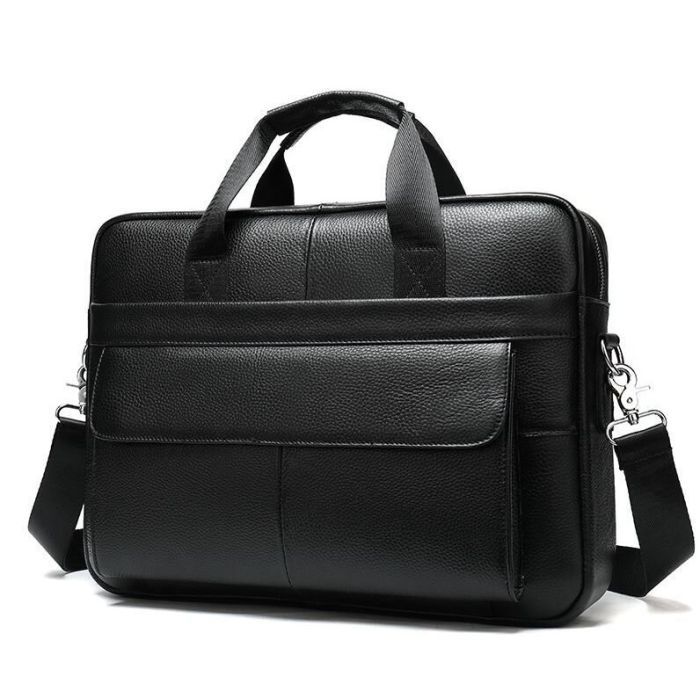 Сумка Vintage Кожаная Черная (14628) изображение 8