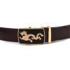 Ремень Vintage Мужской золотой дракон Коричневый (20259) изображение 2
