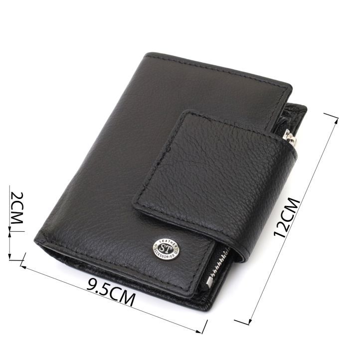 Гаманець ST Leather З натуральної шкіри Чорний (22703) зображення 3
