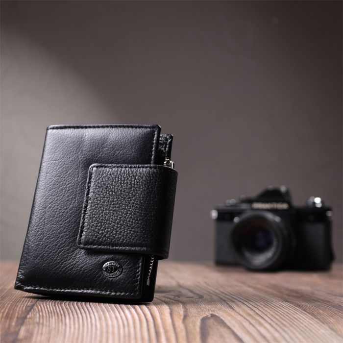 Гаманець ST Leather З натуральної шкіри Чорний (22703) зображення 9