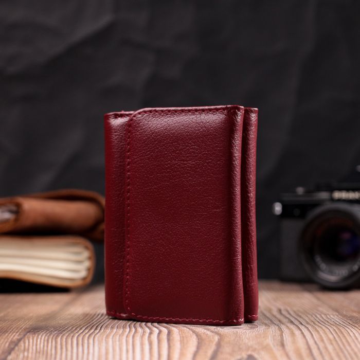 Гаманець ST Leather З натуральної шкіри Бордовий (19479) зображення 9
