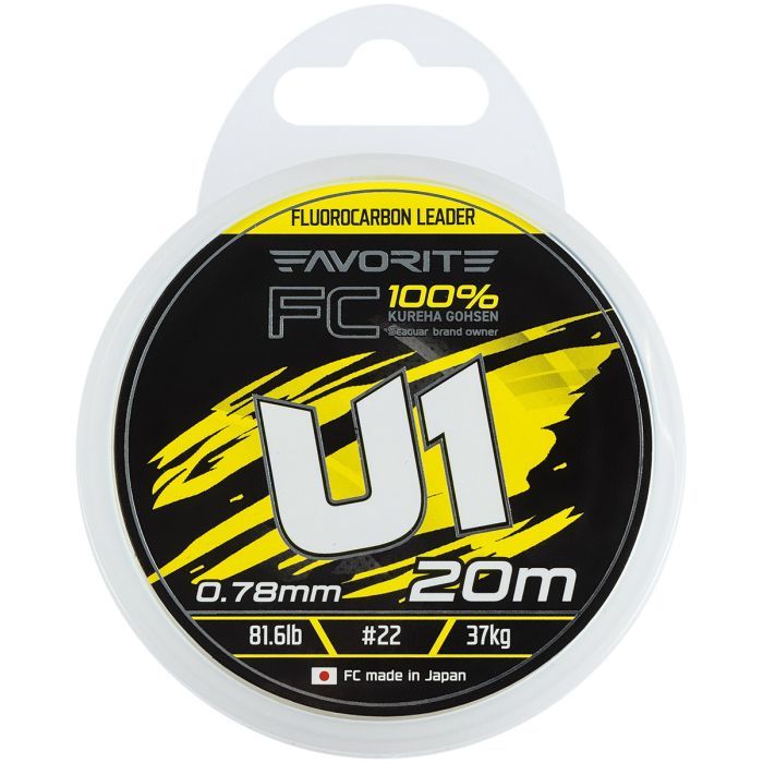 Флюорокарбон Favorite U1 FC 20m 22/0.78mm 81.6lb/37.0kg (1693.12.01) изображение 2