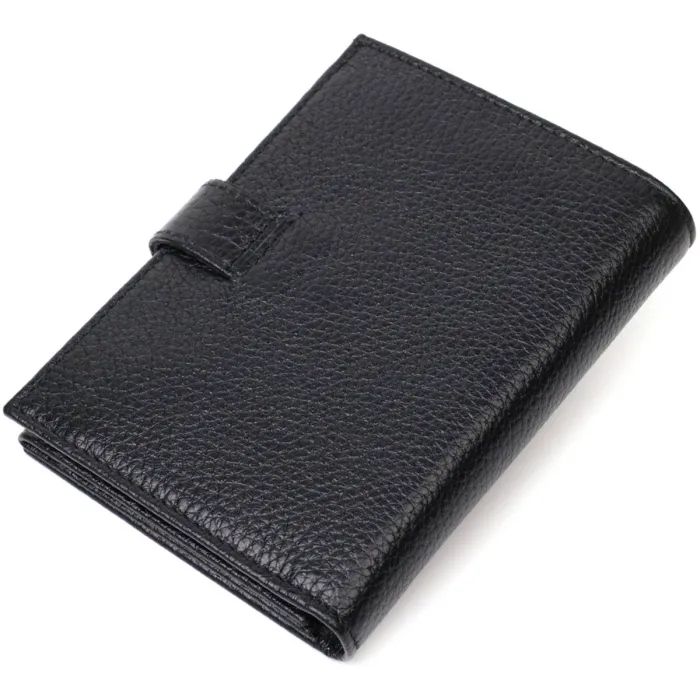 Портмоне Bond Accessories З натуральної зернистої шкіри Чорне (22055) зображення 2