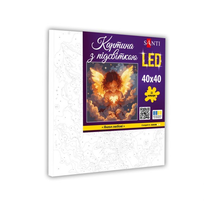 Картина по номерам Santi Янгол любові 40*40см LED (955428) изображение 2