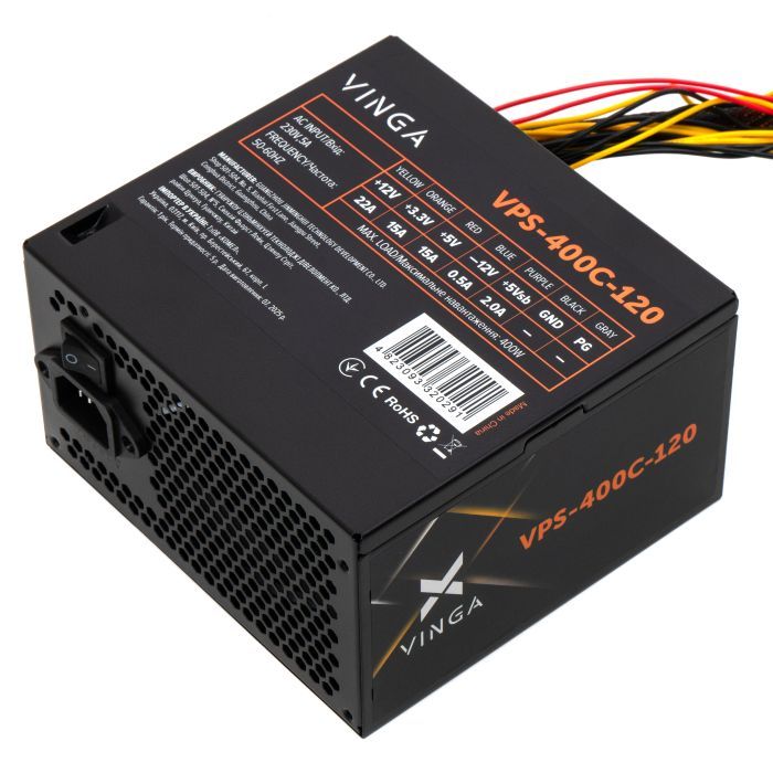Блок питания Vinga 400W ОЕМ (VPS-400С-120) изображение 2