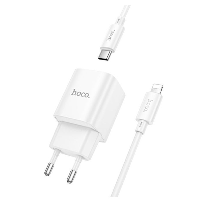 Зарядний пристрій HOCO C146A Charm USB-C PD20W + cable USB-C to Lightning White (6942007630252) зображення 4