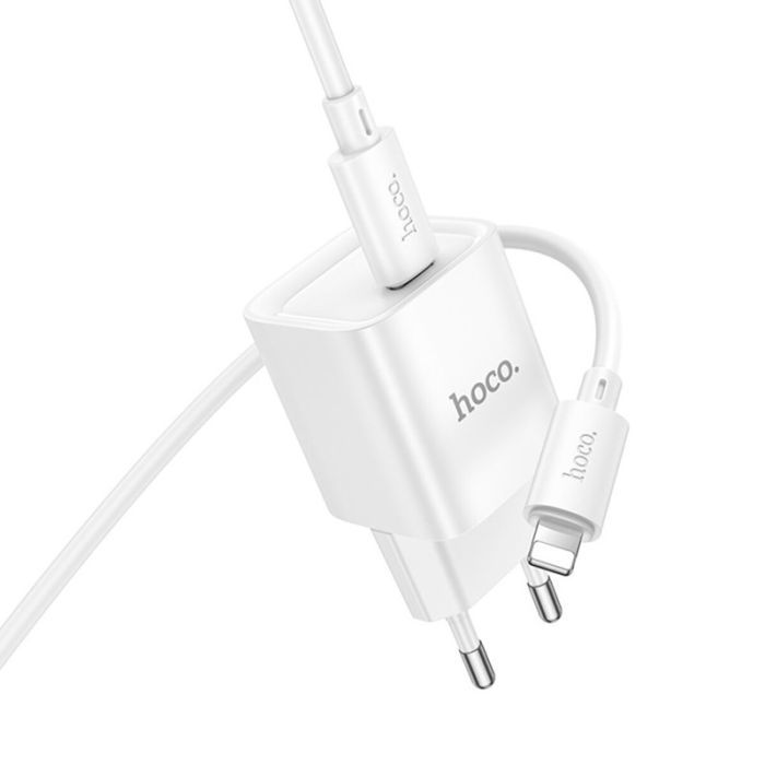 Зарядний пристрій HOCO C146A Charm USB-C PD20W + cable USB-C to Lightning White (6942007630252) зображення 5