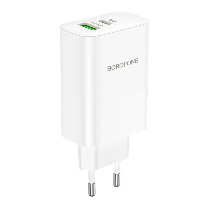 Зарядний пристрій BOROFONE BN10 Sunlight 1xUSB-C PD65W + 1xUSB-A White (6974443388190)