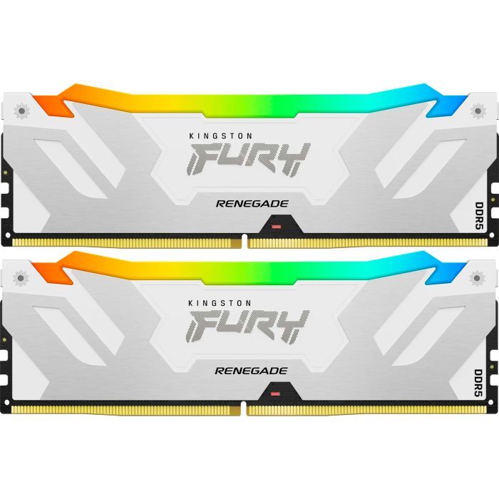 Модуль пам'яті для комп'ютера DDR5 48GB (2x24GB) 8000 MHz Renegade RGB White/Silver Kingston Fury (ex.HyperX) (KF580C38RWAK2-48) зображення 2