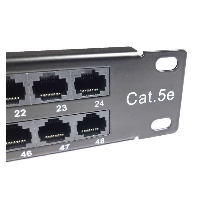 Патч-панель 19" 48хRJ-45 UTP 1U cat. 5e с организатором кабеля Eserver (WT-2264-CAT.5E) изображение 3