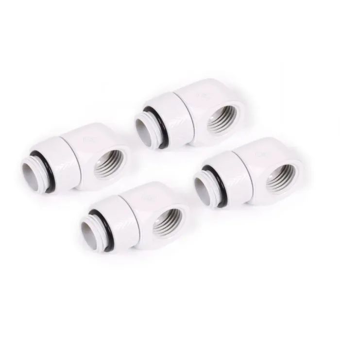 Фитинг для СЖО Alphacool Eiszapfen L-connector rotatable - 4pcs Set - White (17619)
