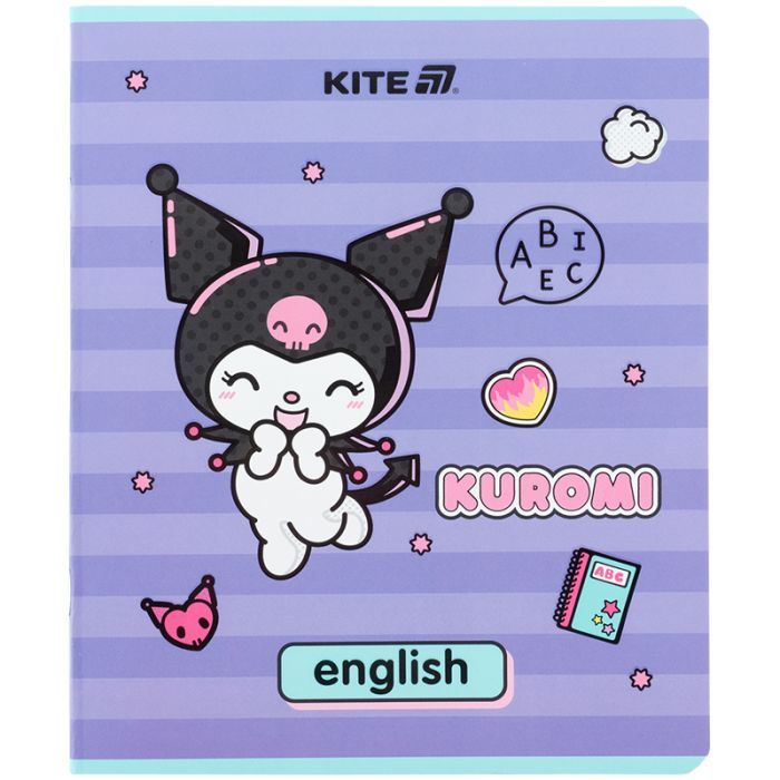 Тетрадь Kite предметная Kuromi 48 листов, линия, английский язык (HK25-240-8)