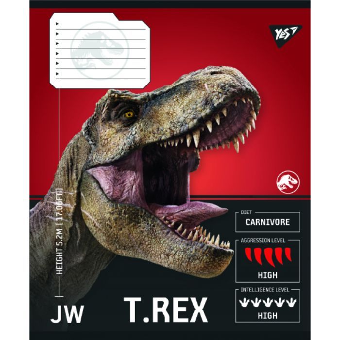 Зошит Yes JURASSIC WORLD Strength and Power А5 96 аркушів клітинка (767676) зображення 4