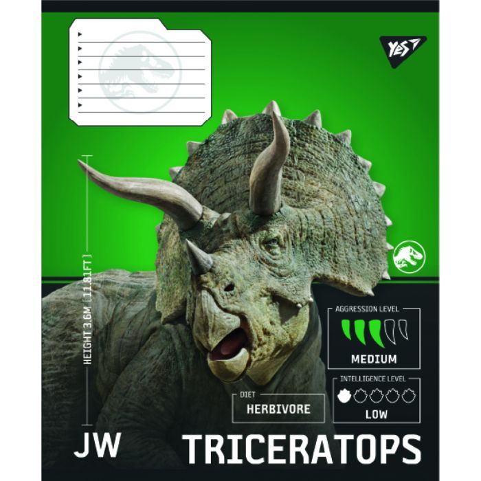 Зошит Yes JURASSIC WORLD Strength and Power А5 96 аркушів клітинка (767676) зображення 6