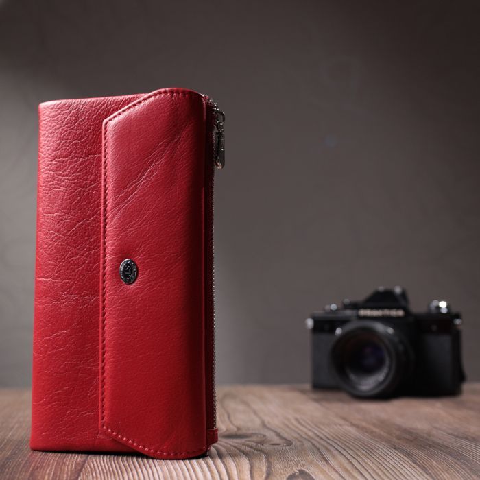 Гаманець ST Leather З натуральної шкіри Червоний (22699) зображення 10