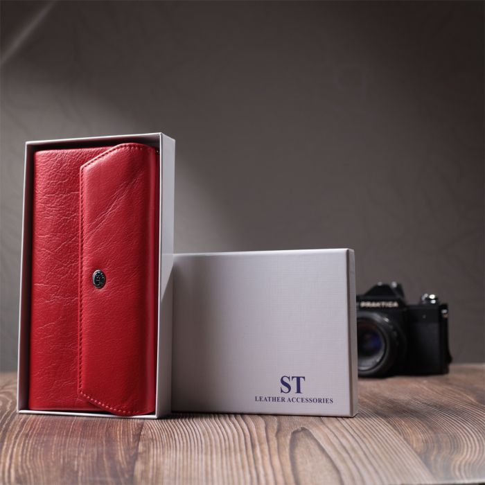 Гаманець ST Leather З натуральної шкіри Червоний (22699) зображення 12