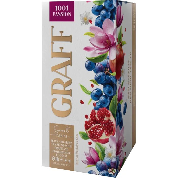 Чай Graff 1001 Passion с ароматом винограда и граната 20х1.5 г (4820279612522)