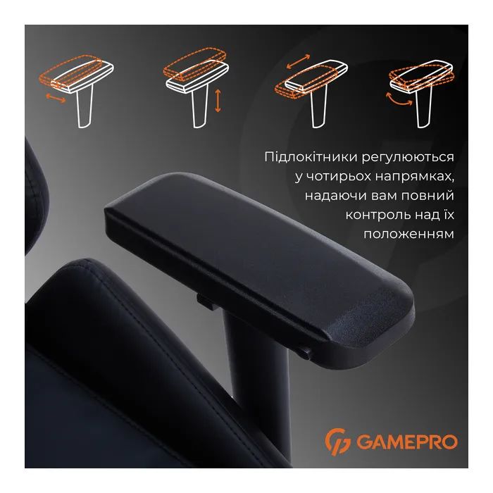 Крісло ігрове GamePro GC695B Black (GC695B) зображення 12