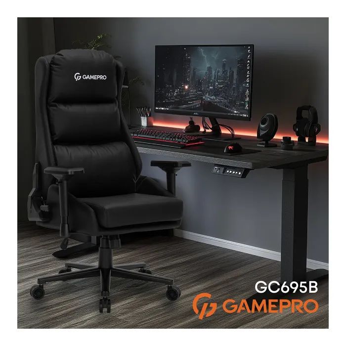 Крісло ігрове GamePro GC695B Black (GC695B) зображення 8