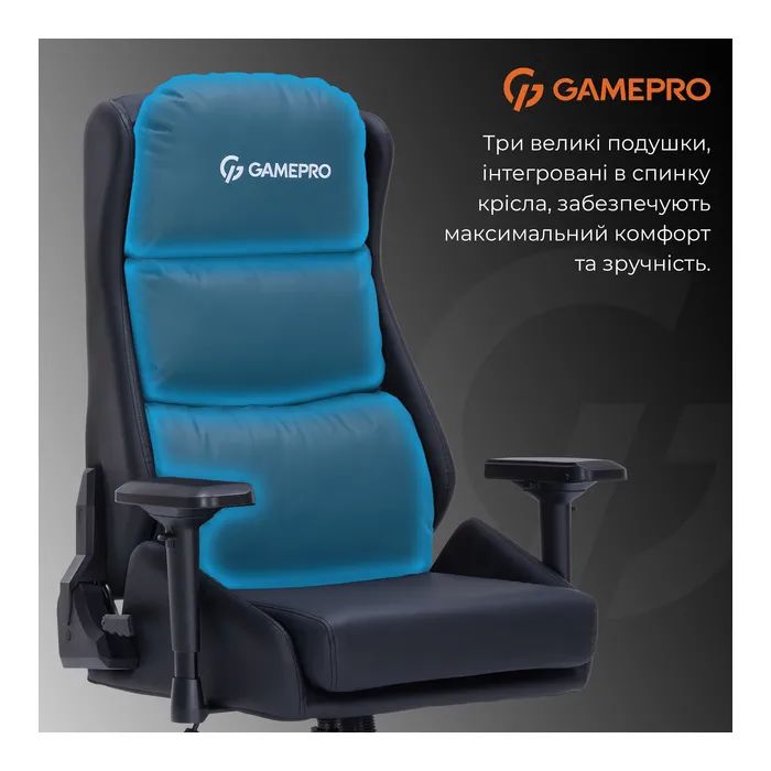 Крісло ігрове GamePro GC695B Black (GC695B) зображення 9