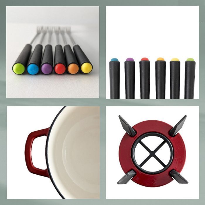 Набір для фондю Kela Calido, 9 предметів червоний (16621) зображення 2