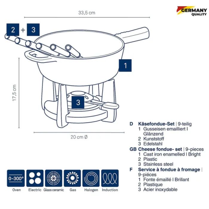 Набір для фондю Kela Calido, 9 предметів червоний (16621) зображення 4