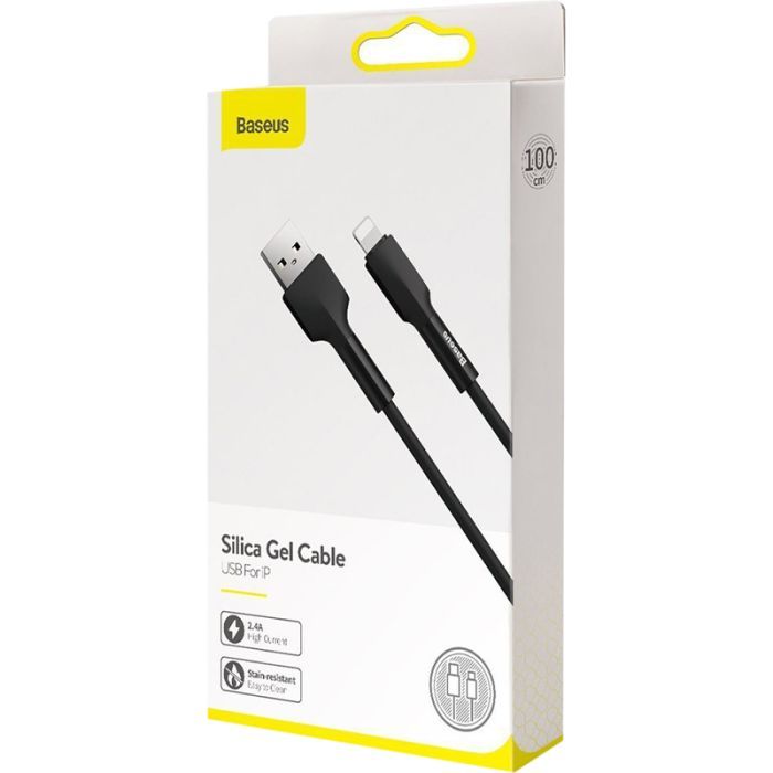 Дата кабель USB 2.0 AM to Lightning 1.0m black Baseus (CALGJ-01) зображення 3