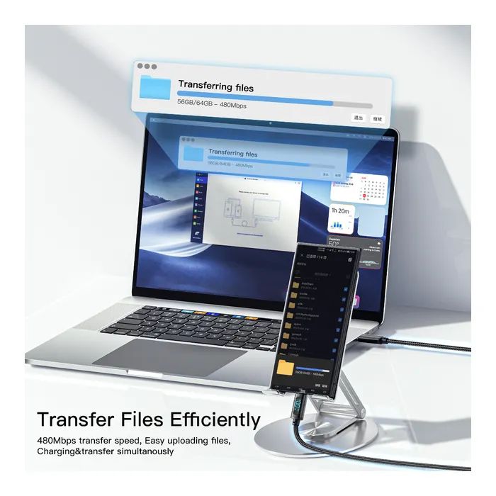 Дата кабель USB-C to USB-C 2.0m 100W LED black Essager (EXCTT1-XYA01-P) зображення 5