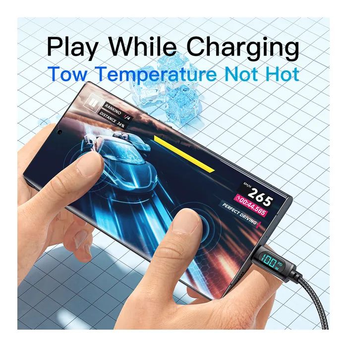 Дата кабель USB-C to USB-C 2.0m 100W LED black Essager (EXCTT1-XYA01-P) зображення 6