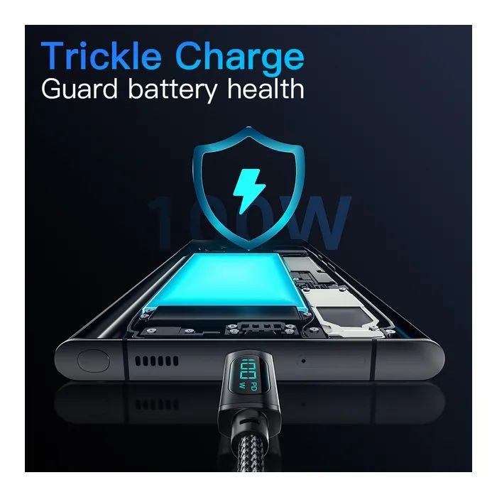 Дата кабель USB-C to USB-C 2.0m 100W LED black Essager (EXCTT1-XYA01-P) зображення 8