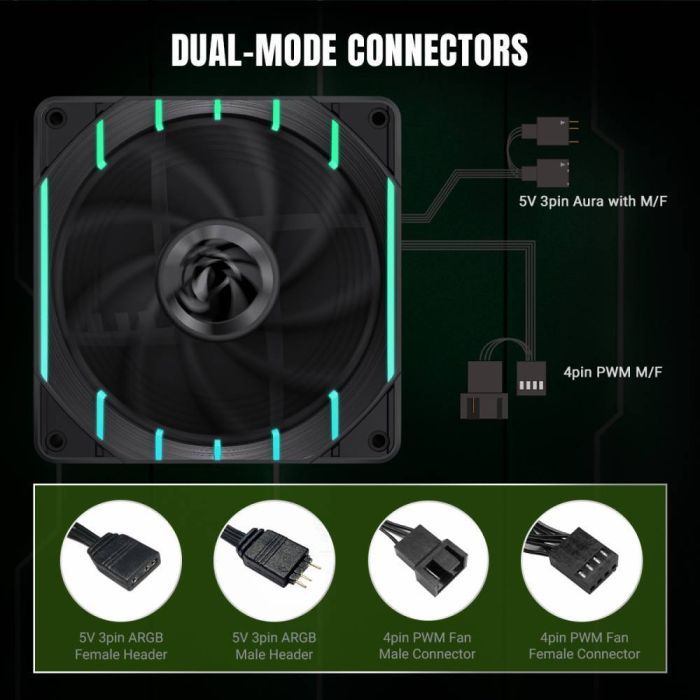 Кулер для корпуса Gamemax Tornado T12 ARGB изображение 10