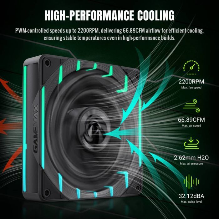 Кулер для корпуса Gamemax Tornado T12 ARGB изображение 8