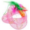 Іграшка для котів Hippie Pet З пір'ям рожева 19 см (HIPCT22022RO)