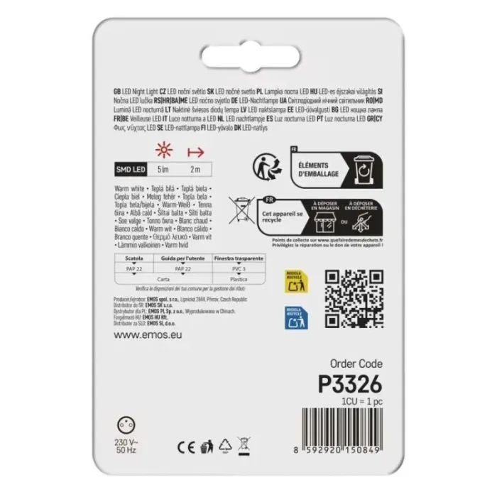 Ночник EMOS 5Lm 230V пластик (P3326) изображение 9