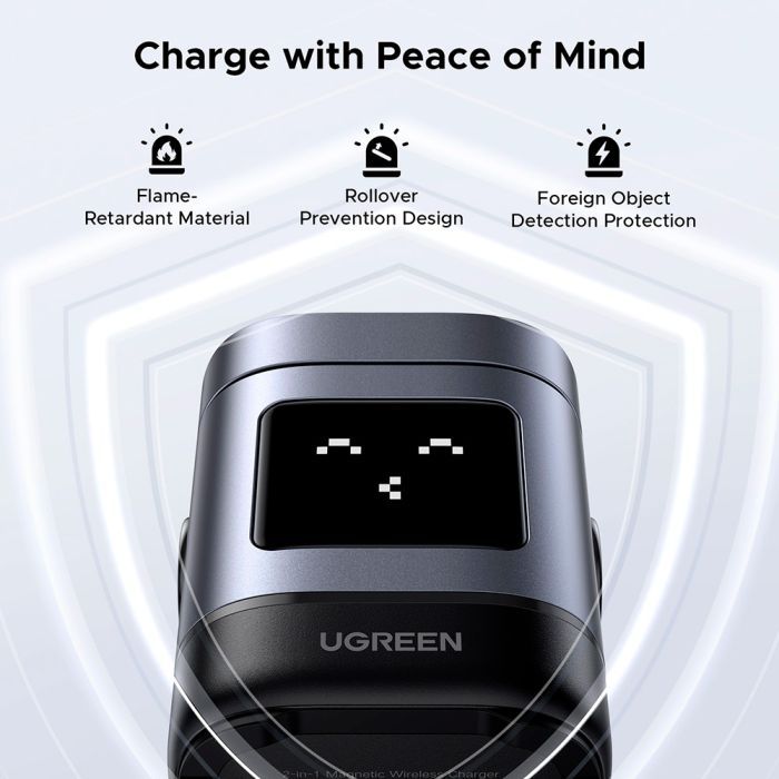 Зарядное устройство Ugreen 2-in-1 wireless iPhone + AirPods W709 gray (45775) изображение 6