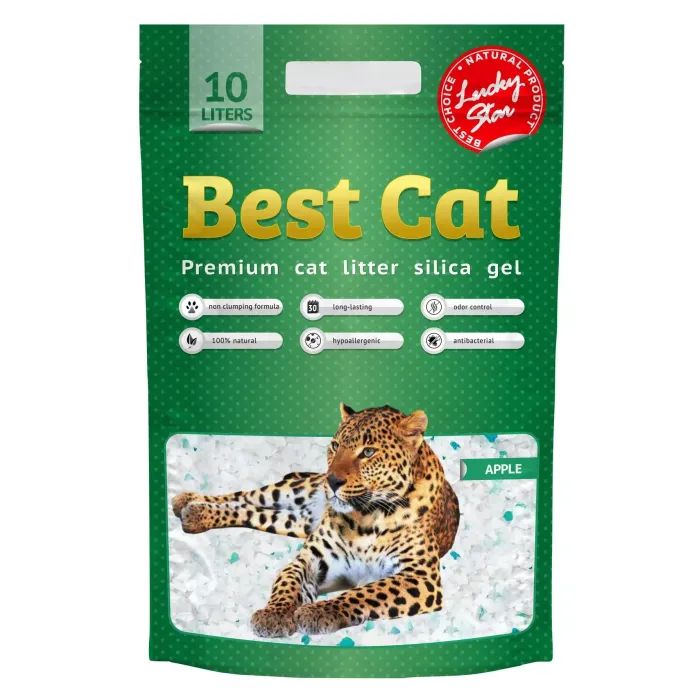 Наполнитель для туалета Best Cat Green Apple Силикагелевый 10 л (4820281500381)