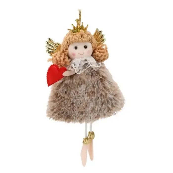Елочная игрушка Chomik Фея хутро 8х16 см, коричнева (5900779900554_1)