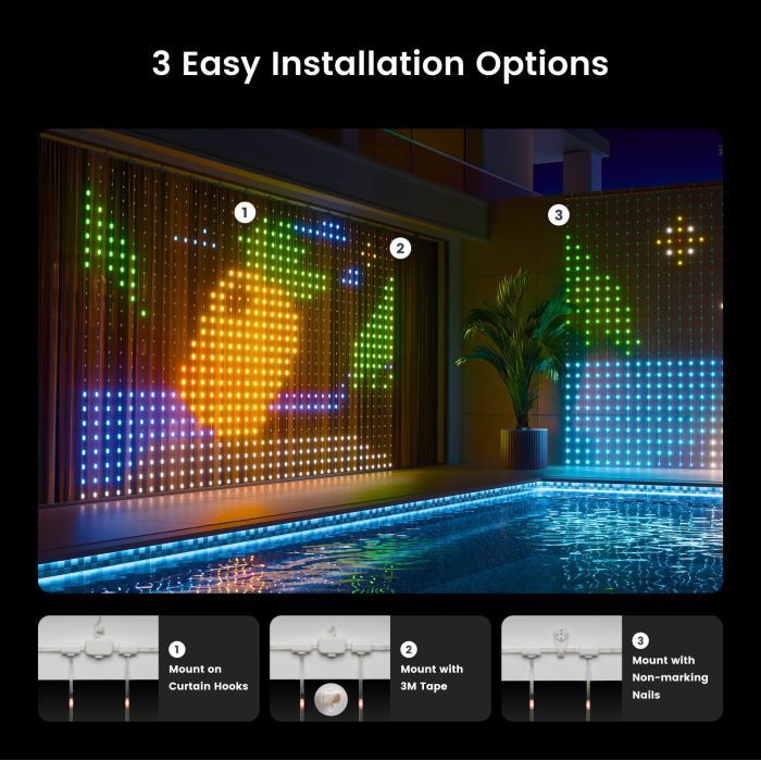 Гірлянда Yeelight RGBIC штора Yeelight Curtain light strip 1.52 м (YLYDD-0053) зображення 7