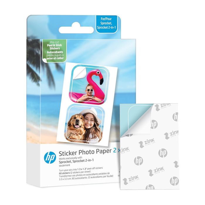 Фотобумага HP Zink 2x3" CutOut Sticker 30sh (60 stickers) glossy (HPIZ2X330C) изображение 2