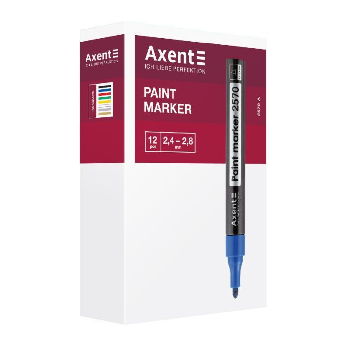 Маркер Axent Paint 2570-A, 2,4-2,8 мм круглий срібний (2570-34-A) зображення 2