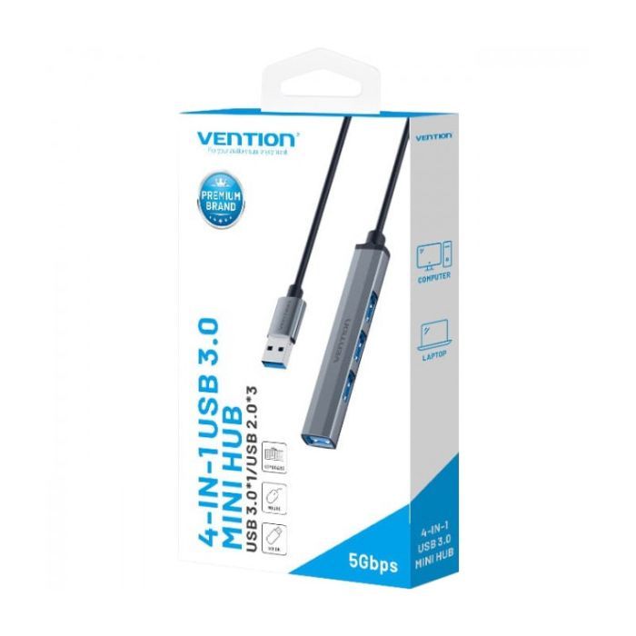 Концентратор VENTION USB 3.0 to1xUSB 3.0 + 3xUSB 2.0 gray (CKOHB) изображение 3