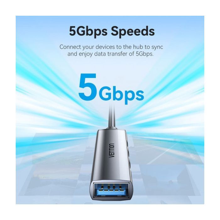 Концентратор VENTION USB 3.0 to1xUSB 3.0 + 3xUSB 2.0 gray (CKOHB) изображение 6