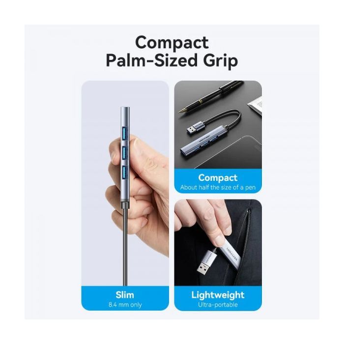 Концентратор VENTION USB 3.0 to1xUSB 3.0 + 3xUSB 2.0 gray (CKOHB) изображение 7